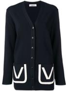 Valentino Open Front Pocket Cardigan - Blue