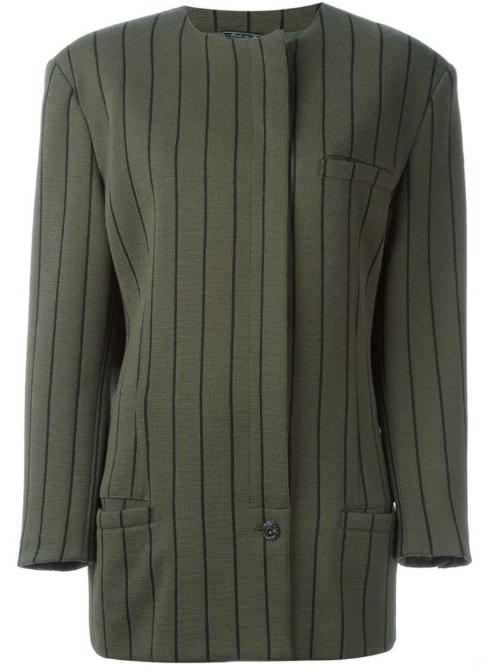 Versace Vintage Striped Single Button Jacket