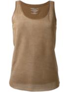 Majestic Filatures Tank Top, Women's, Size: 4, Brown, Cotton/leather