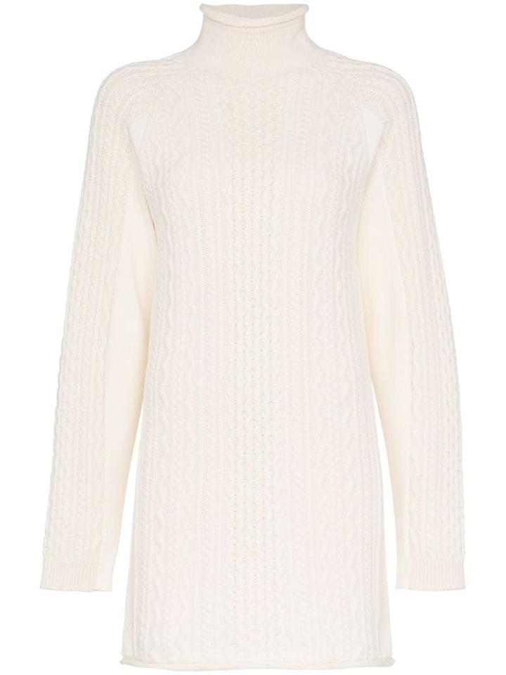 Chloé Cable-knit Long-line Sweater - White