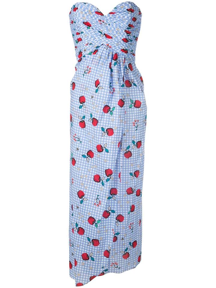 Rebecca De Ravenel Gingham Print Dress - Blue