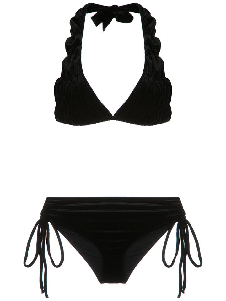Adriana Degreas Velvet Bikini Set - Black