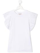 Mariuccia Milano Kids Embroidered Sleeves T-shirt - White