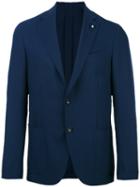 Lardini Patch Pockets Blazer, Men's, Size: 50, Blue, Mohair/wool/viscose/cupro