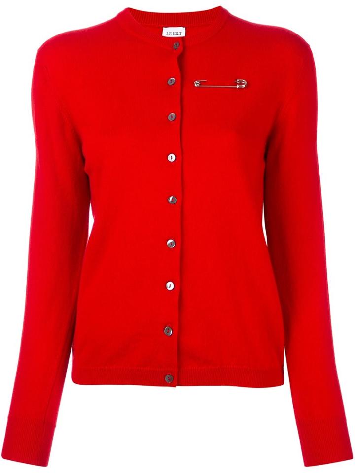 Le Kilt Fine Cashmere Cardigan, Women's, Size: Small, Red, Cashmere