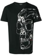 Alexander Mcqueen Zip Skull Print T-shirt - Black