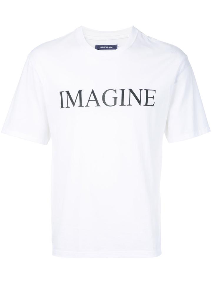Christian Dada 'imagine' Print T-shirt, Men's, Size: 44, White, Cotton