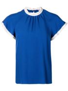 Red Valentino Tie Collar Top - Blue