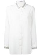 Givenchy - Crystal Trim Shirt - Women - Silk/polyester/brass/glass - 38, White, Silk/polyester/brass/glass