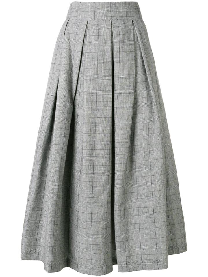 Department 5 Checked Full Skirt - Grey