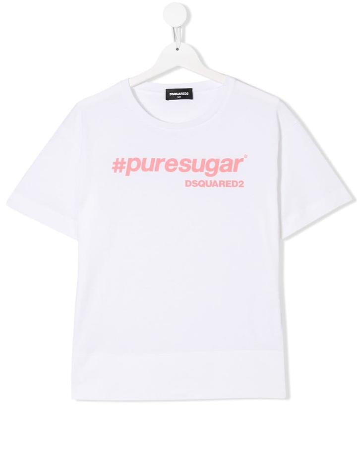 Dsquared2 Kids Slogan Logo Patch T-shirt - White