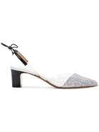 Francesco Russo Contrast Panel Slingback Pumps - Grey