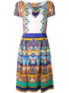 Alberta Ferretti - Printed Dress - Women - Cotton/other Fibers - 42, Yellow/orange, Cotton/other Fibers