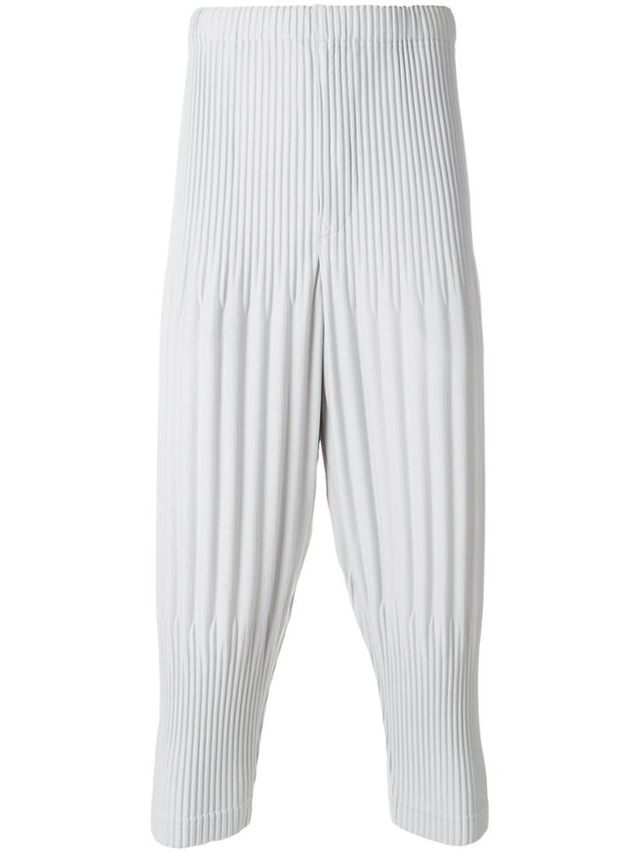 Homme Plissé Issey Miyake Ribbed Effect Trousers - Grey