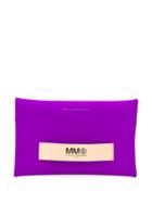 Mm6 Maison Margiela Logo Tab Makeup Bag - Purple
