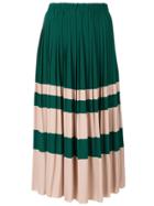 No21 Pleated Midi Skirt - Green