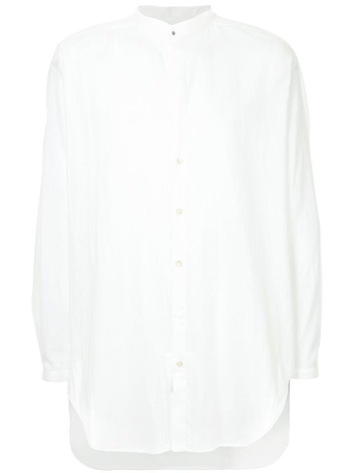Saint Laurent Oversized Band Collar Shirt - White