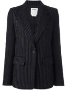 Dkny Pinstripe Blazer, Women's, Size: 4, Black, Polyester/wool