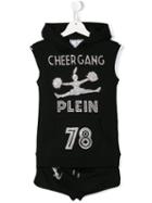 Philipp Plein Kids Cheergang Sleeveless Hoodie, Girl's, Size: 14 Yrs, Black