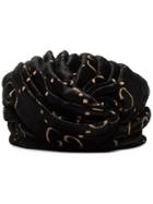 Gucci Gg Logo Printed Wrapped Headdress - Black