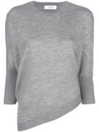 Pringle Of Scotland Asymmetric-hem Fitted Sweater - Grey