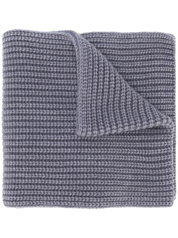 Iris Von Arnim Ribbed Scarf - Grey
