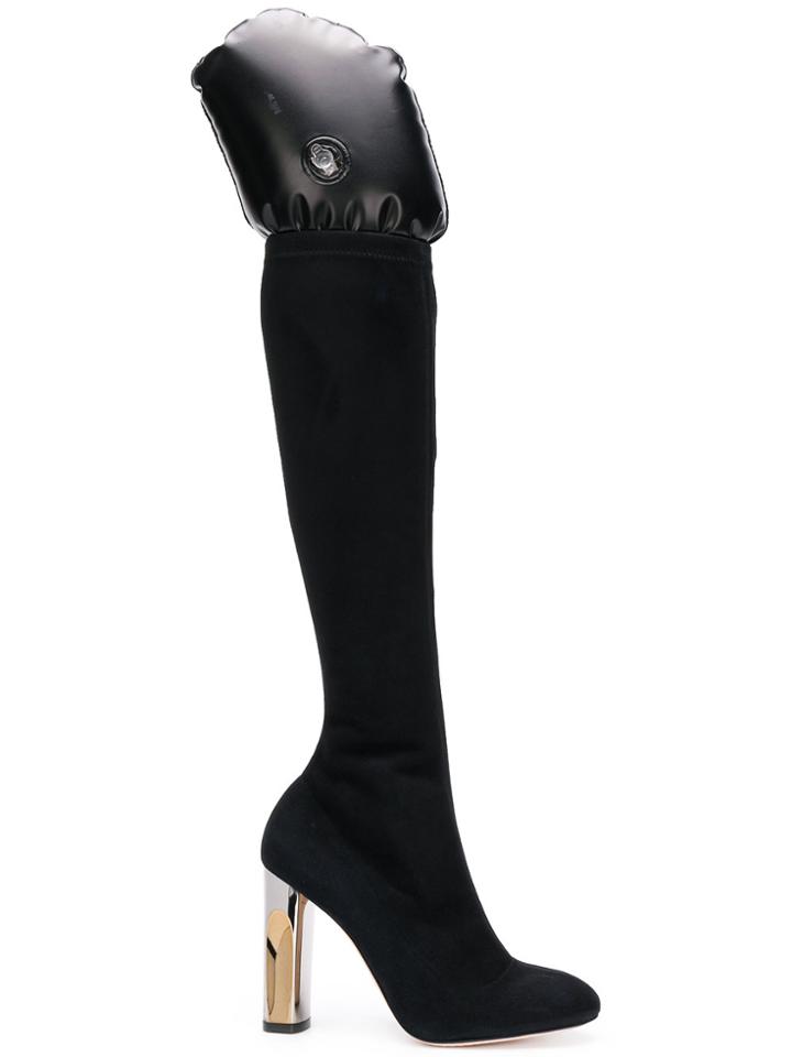 Alexander Mcqueen Sculped Heel Boots - Black