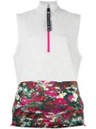 Adidas By Stella Mccartney Printed Trim Contrast Top, Women's, Size: Xs, Grey, Cotton/polyester/spandex/elastane