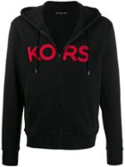 Michael Kors Logo Patch Zipped Hoodie - Black