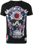 Philipp Plein Orange T-shirt, Men's, Size: Small, Black, Cotton/crystal