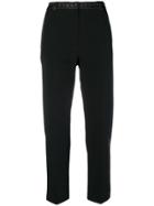 Karl Lagerfeld Cropped Tuxedo Trousers - Black