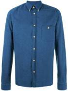 Cuisse De Grenouille Dots Pattern Shirt, Men's, Size: Large, Blue, Cotton