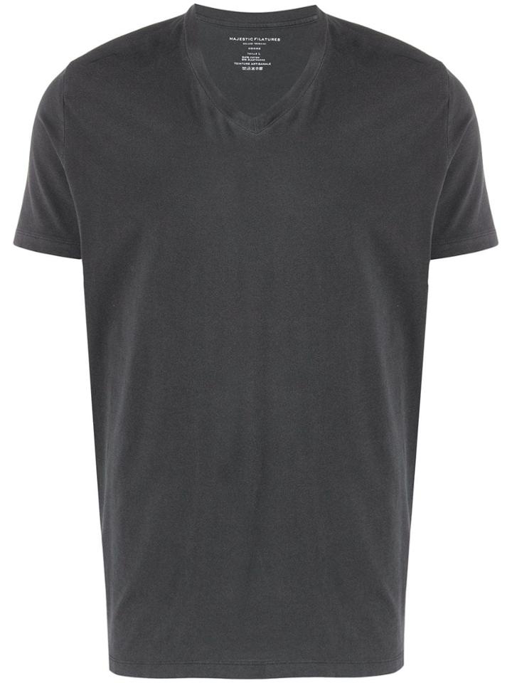 Majestic Filatures Plain V-neck T-shirt - Grey