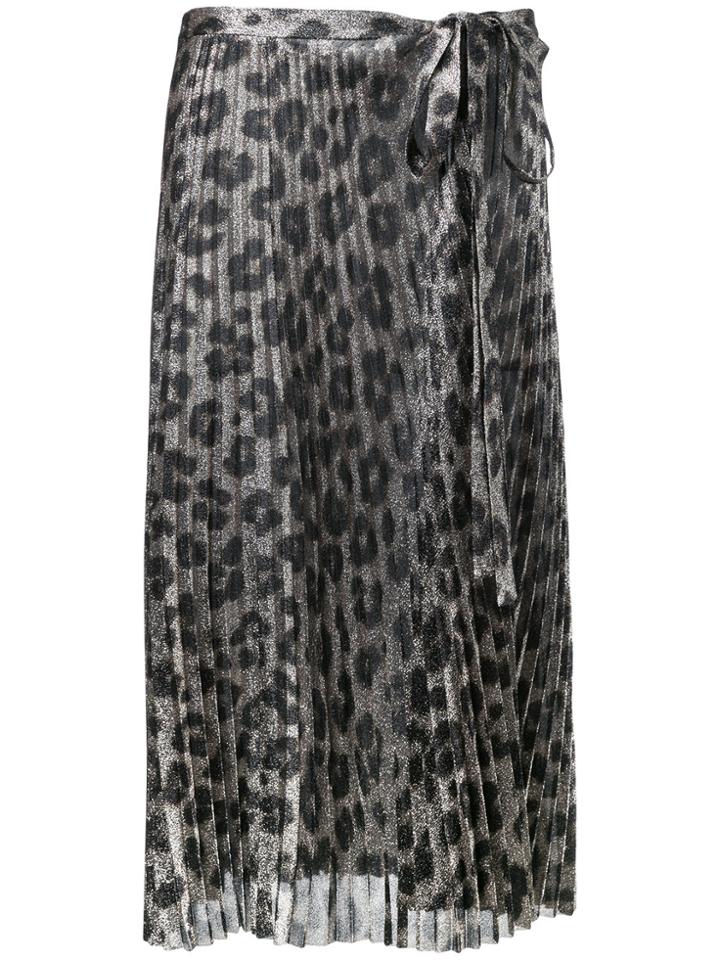 Haider Ackermann Leopard Print Pleated Skirt - Metallic