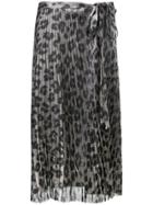 Haider Ackermann Leopard Print Pleated Skirt - Metallic