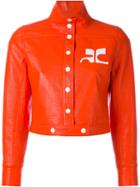 Courrèges - Iconic Short Jacket - Women - Cotton/polyurethane/acetate/cupro - 34, Yellow/orange, Cotton/polyurethane/acetate/cupro