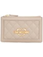 Love Moschino Quilted Coin Purse - Nude & Neutrals
