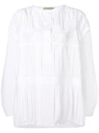 Maison Flaneur Pleat Detail Blouse - White