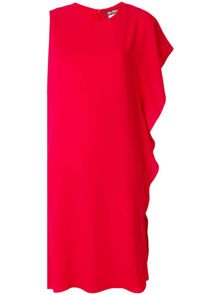 Max Mara Studio Asymmetric Mini Shift Dress - Red