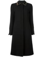 Etro Sequined Collar Coat, Women's, Size: 42, Black, Wool/silk/polyester/viscose