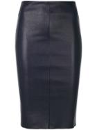 Drome Leather Bodycon Skirt - Blue