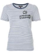 Emporio Armani Patch-appliqué Striped T-shirt - Blue