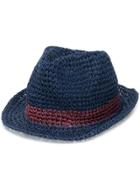 Ps Paul Smith Contrast Stripe Woven Hat - Blue