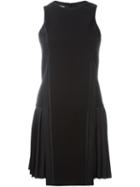 Neil Barrett Pleated Side Mini Dress, Women's, Size: 42, Black, Triacetate/polyester/viscose