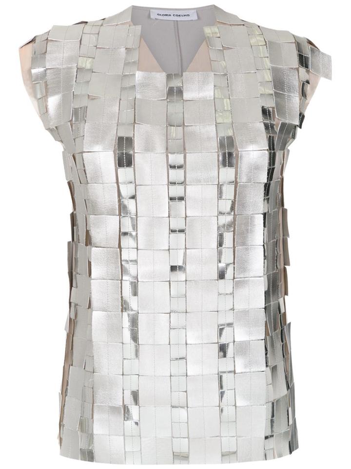 Gloria Coelho Embellished Blouse - Grey
