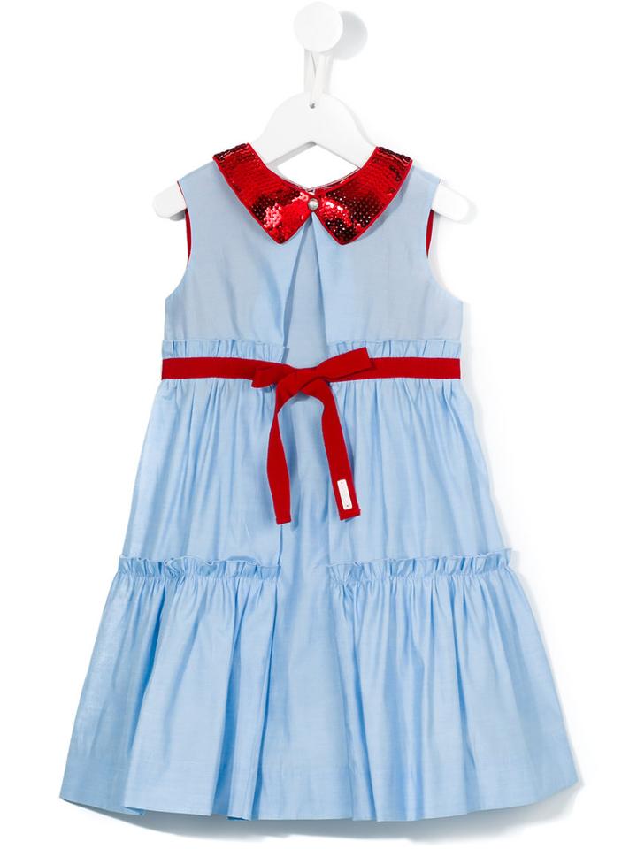 Mi Mi Sol Belted Flared Dress, Girl's, Size: 8 Yrs, Blue