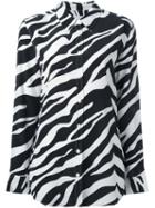 Equipment Zebra Print Shirt, Women's, Size: Xs, White, Silk