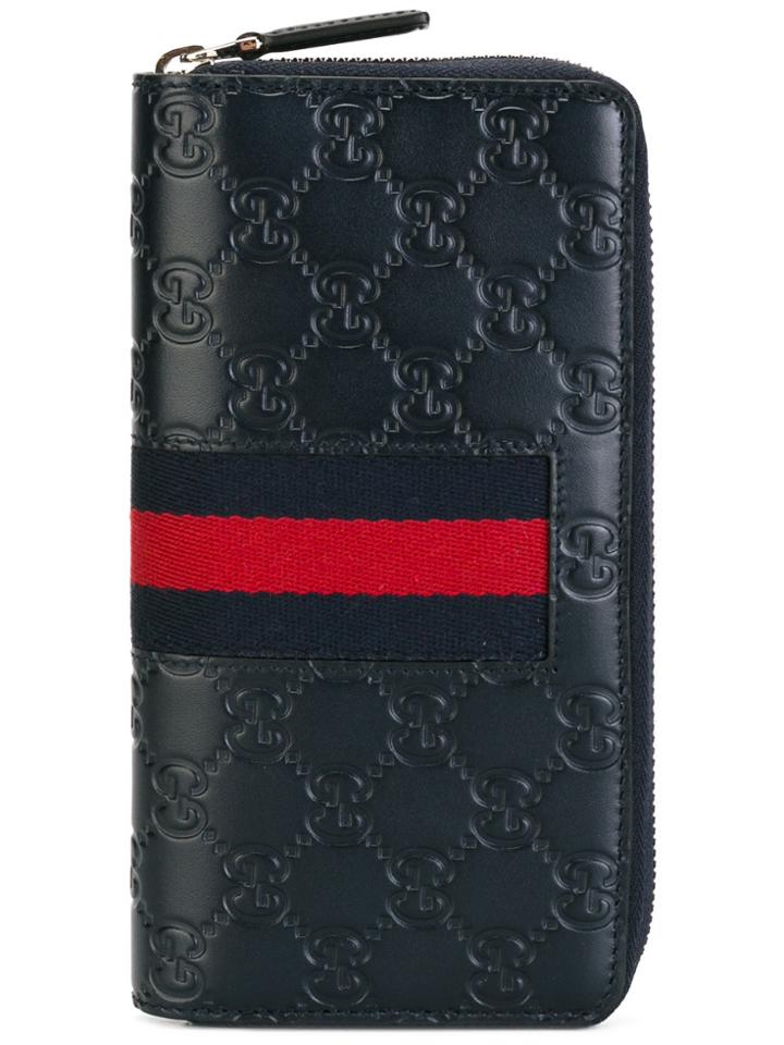 Gucci Signature Web Wallet - Blue