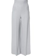 Roland Mouret - Flared Trousers - Women - Spandex/elastane/acetate/viscose - 10, Pink/purple, Spandex/elastane/acetate/viscose