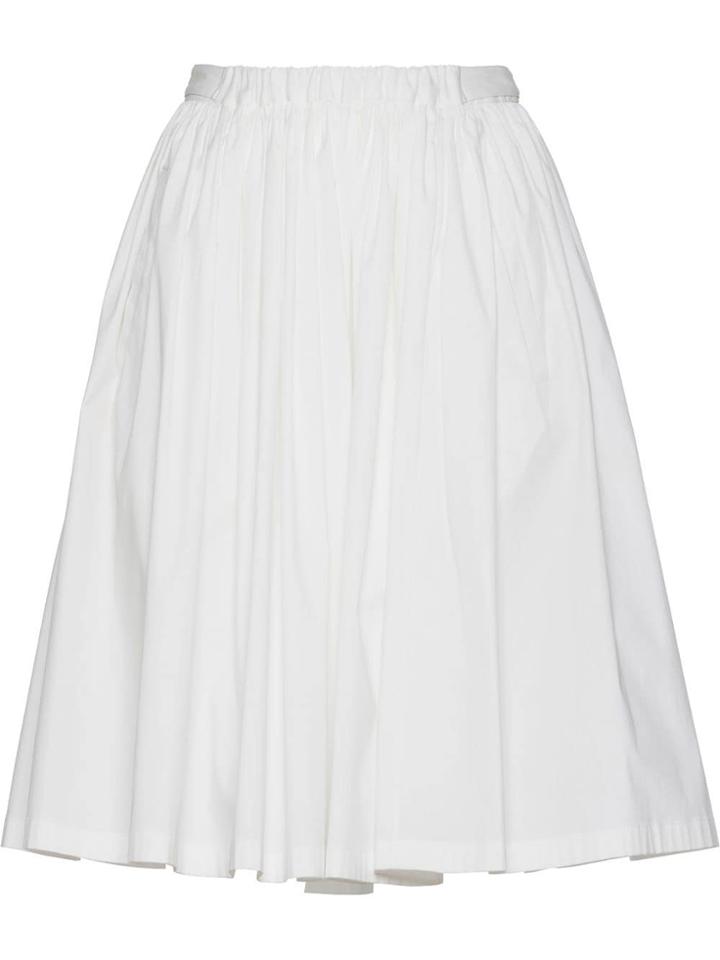 Prada Stretch Cotton Circle Skirt - White